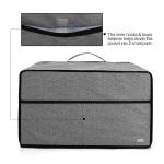Luxja-Dust Cover for Microwave Oven (Fits for Most 0.7 Cu.Ft Microwaves), Microwave Oven Cloth Cover with Front Pocket, Gray