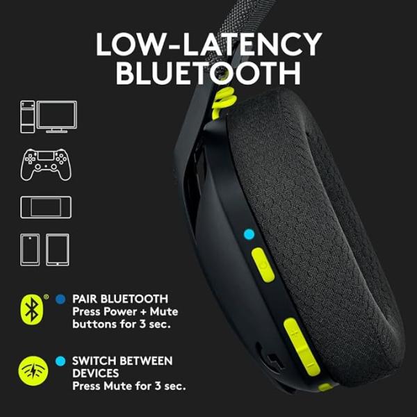 Logitech G435 Lightweight Gaming Bluetooth Wireless Over Ear Headphones