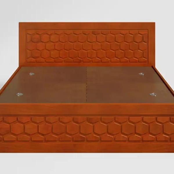 Godrej-Honeycomb Queen Size Solid Wood Bed With Box Storage
