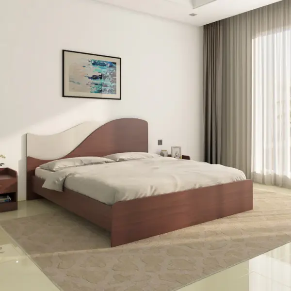 Nilkamal-Wave Calipso Queen Bed Without Storage (Classic Plank Walnut)