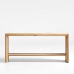 Crate&Barrel-Baja 72" Rectangular Natural Oak Wood Console Table with Shelf