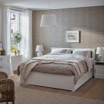 IKEA-Bed frame with 2 storage boxes, white