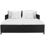 Overstock-SAFAVIEH Outdoor Taniyah Wicker Daybed with Pillow & Cushions - 53W x 28D x 62H