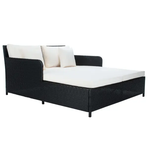 Overstock-SAFAVIEH Outdoor Taniyah Wicker Daybed with Pillow & Cushions - 53W x 28D x 62H