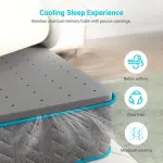 Overstock-14" Hybrid Mattress – Bamboo Charcoal Gel Memory Foam & 7-Zone Pocket Coil Support, Medium Firm, 100-Night Trial