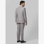 Raymond-Men Grey Checks Contemporary Fit Polyester Blend Suit