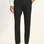 BLACKBERRYS-Slim Comfort B-95 Formal Black Solid Trouser - Oak