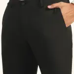 BLACKBERRYS-Slim Comfort B-95 Formal Black Solid Trouser - Oak