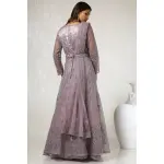 Soch-Purple Net Embellished Lehenga Choli With Belt