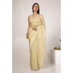 Soch-Gold Embellished Tissue Saree With Sequins Work