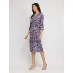 FableStreet-Floral Sheath Dress - Purple