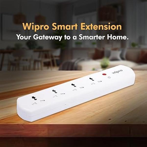 Wipro- Smart Extension with WiFi, 4-Socket Smart Extension Board with Alexa Support, 16 Amp Power Socket, Control Your Appliances from Anywhere, White (DSE2150), Pack of 1